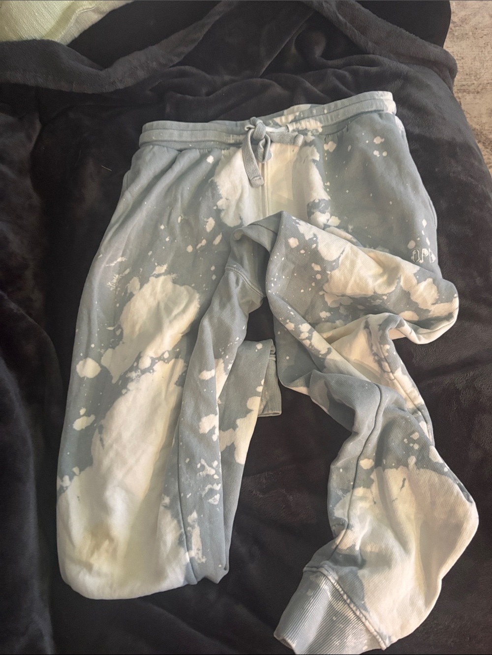 Men's Tie-Dye Style Joggers- Blue & White